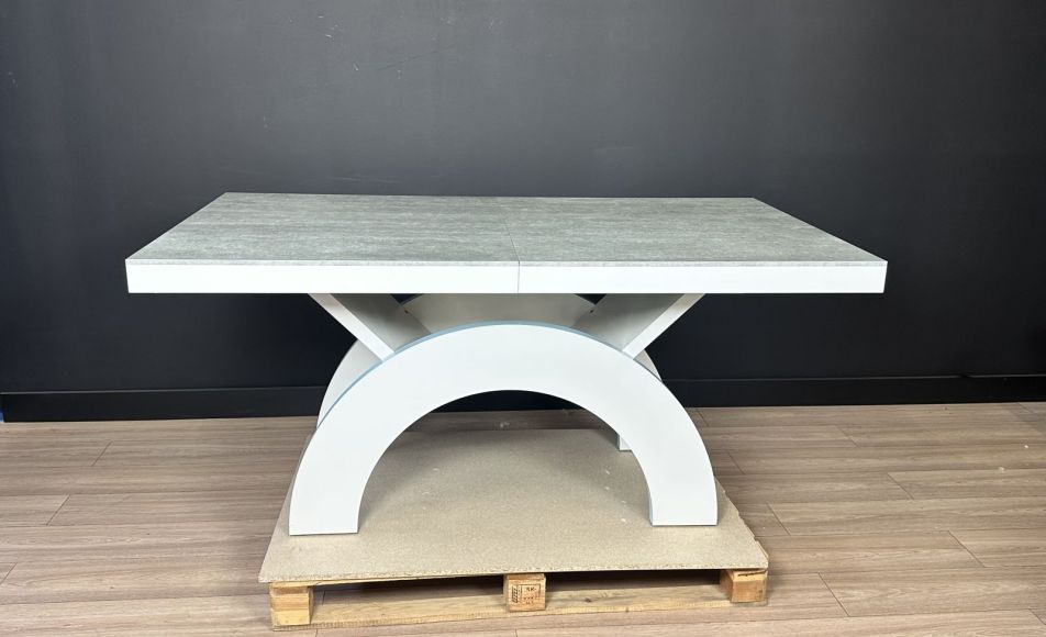 Stół rozkładany Model "U" w kolorze beton/biały